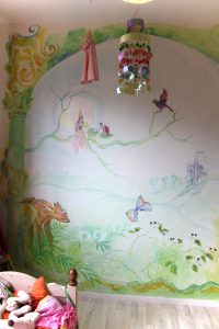 Muurschildering in kinderkamer